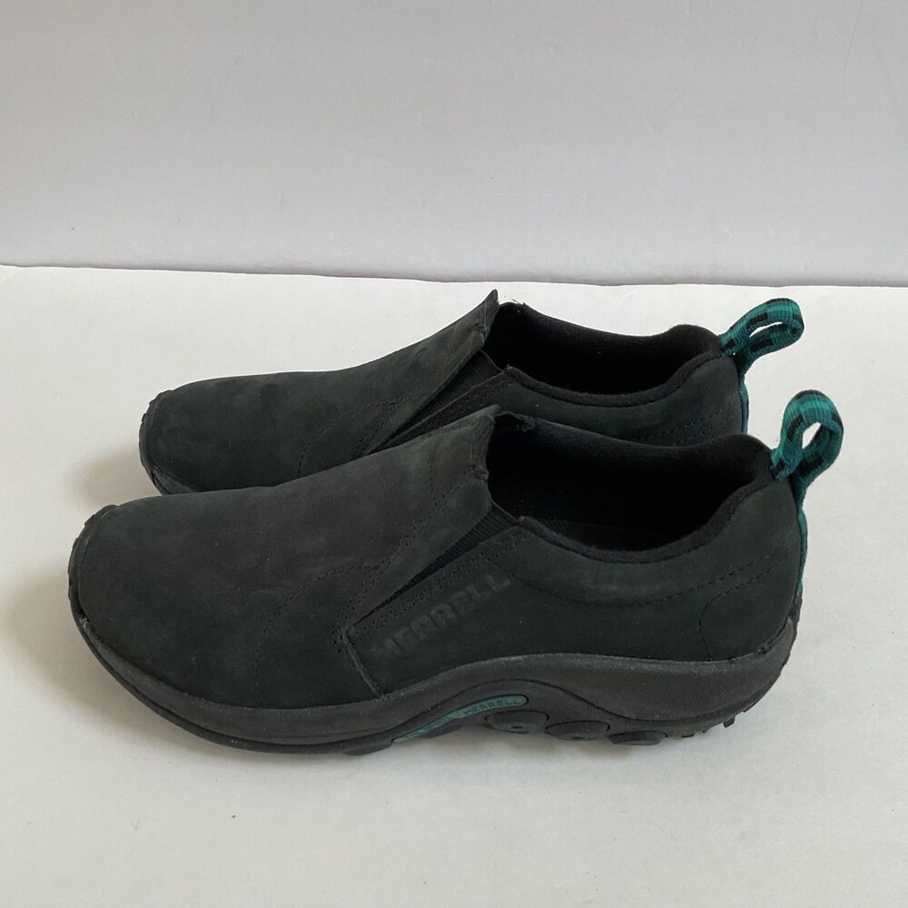 Merrell Jungle Moc Nubuck Leather Sneakers Womens Sz 6.5 Black J55992 Comfort